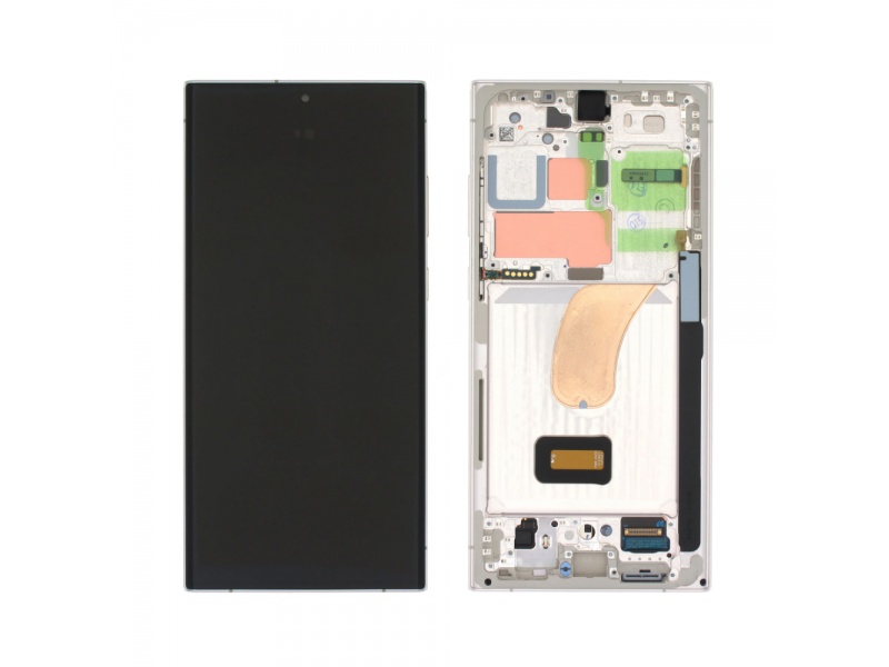 LCD + dotyk + rámeček pro Samsung Galaxy S23 Ultra, cream beige (Service Pack) + DOPRAVA ZDARMA