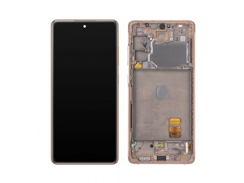 LCD + dotyk + rámeček pro Samsung Galaxy S20 FE 5G/4G 2020, oranžová (Service Pack) + DOPRAVA ZDARMA