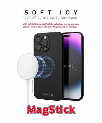 Zadní kryt Swissten Soft Joy MagStick pro Apple iPhone 14, černá