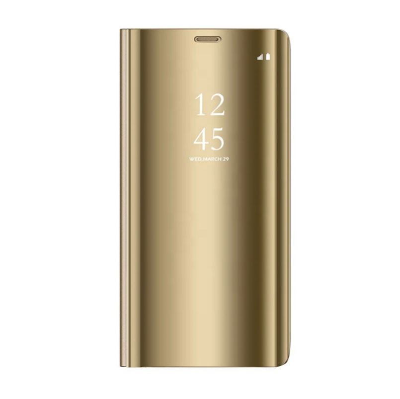 Flipové pouzdro Cu-Be Clear View pro Samsung Galaxy S23, zlatá