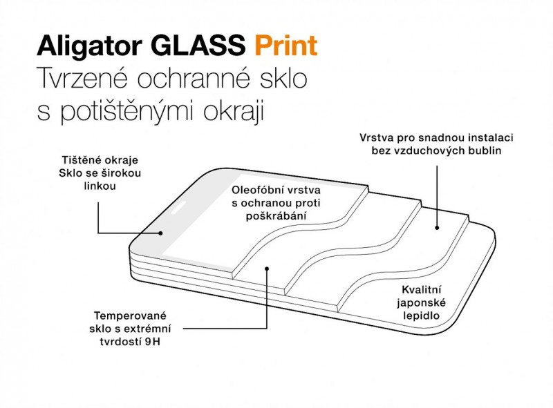 Ochranné tvrzené sklo ALIGATOR GLASS PRINT, Infinix Note 30, černá, celoplošné lepení