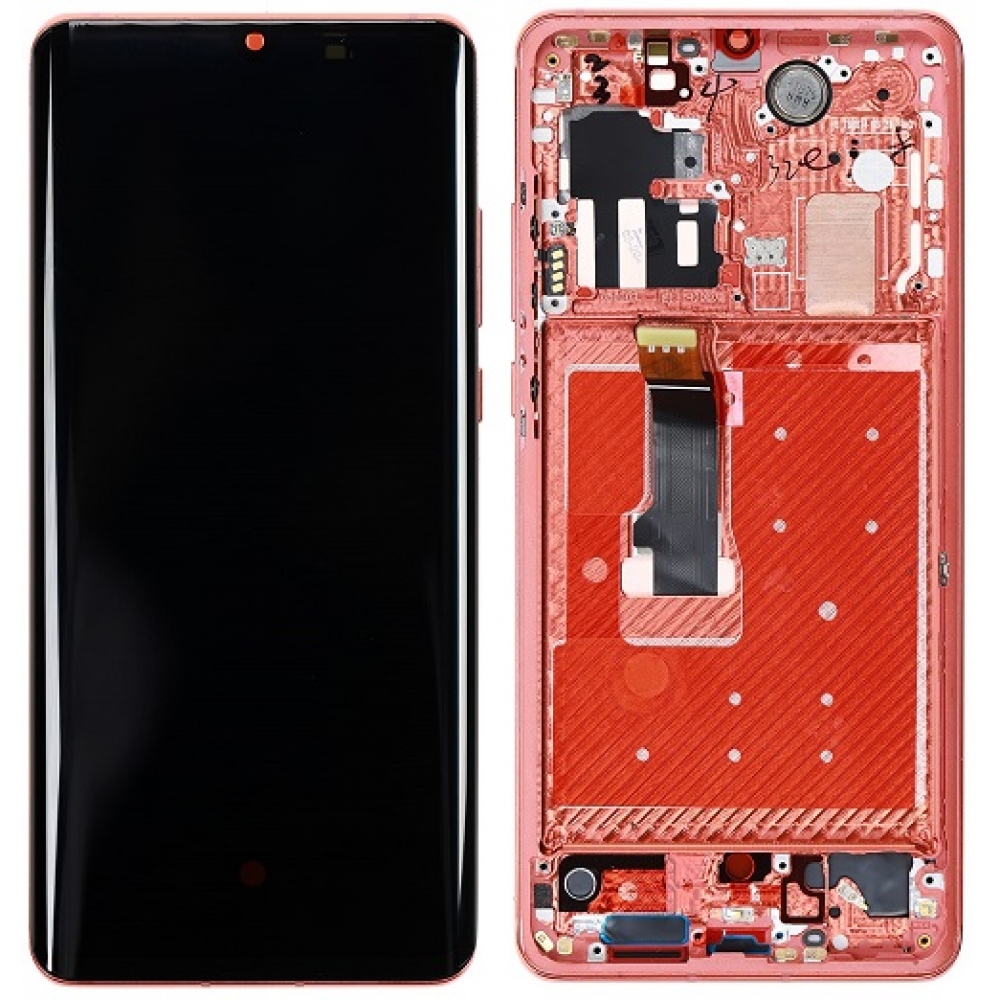 LCD + dotyk + přední kryt + baterie pro Huawei P30 Pro, amber sunrice (Service Pack)