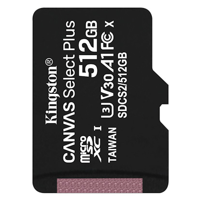 Levně Kingston Canvas Select Plus A1/micro SD/512GB/100MBps/UHS-I U3 / Class 10