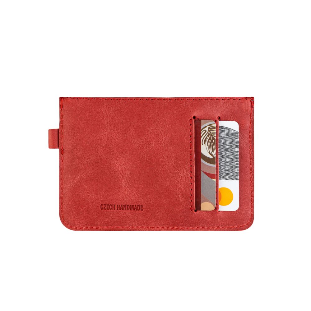 Kožená peněženka FIXED Coins, červená
