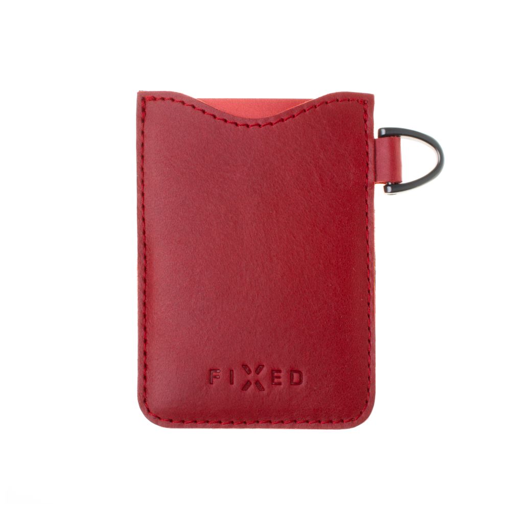 Kožené pouzdro na karty FIXED Cards, červená