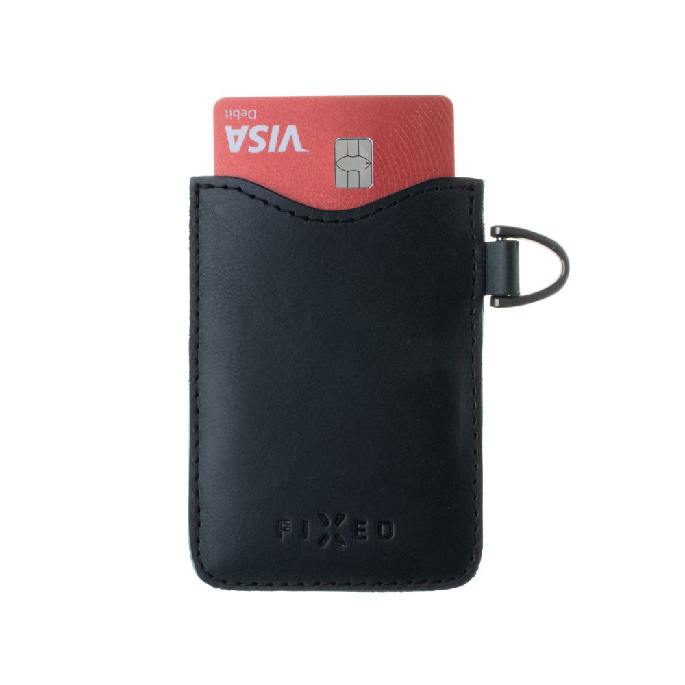 Kožené pouzdro na karty FIXED Cards, černá