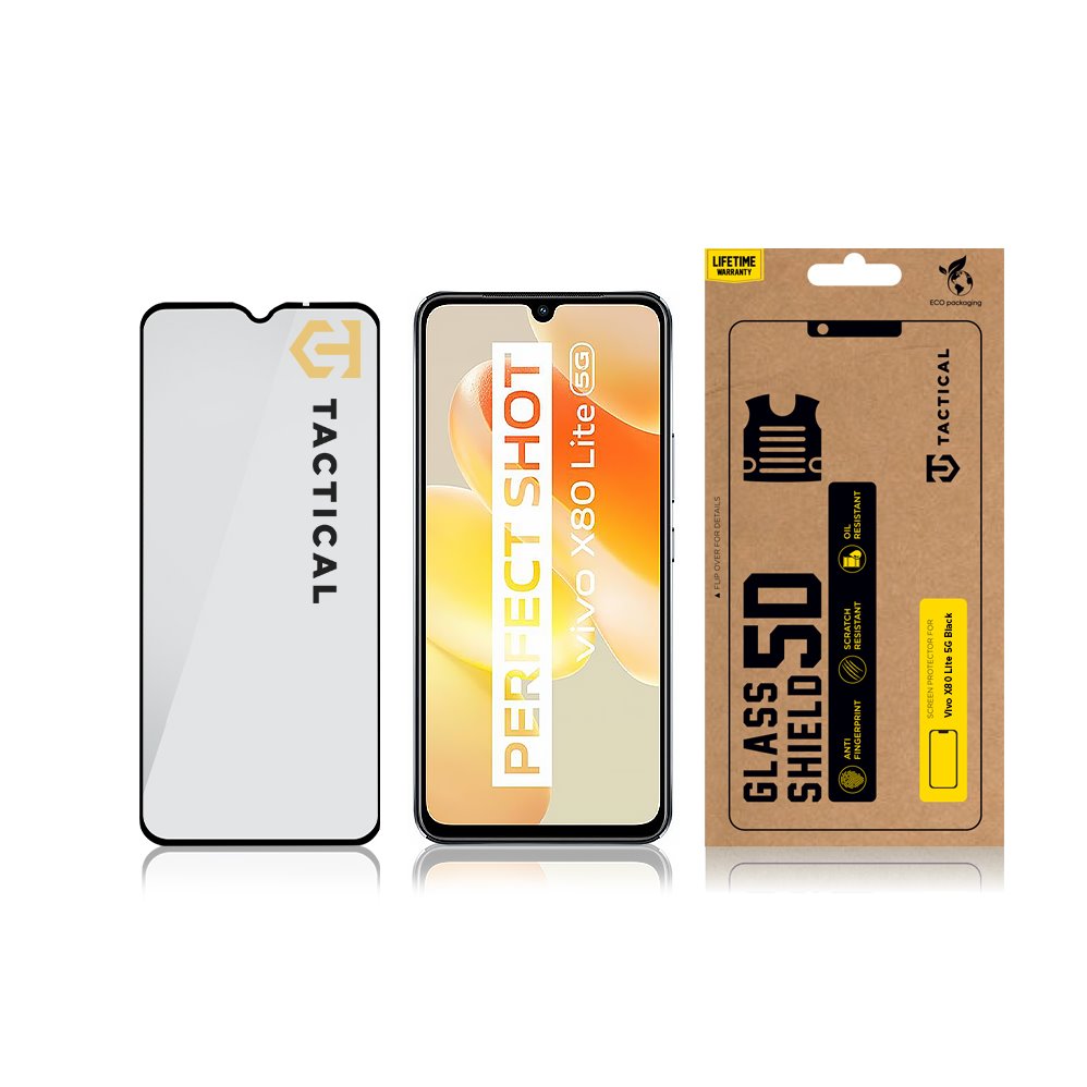 Tactical Glass Shield 5D sklo pro Vivo X80 Lite 5G Black