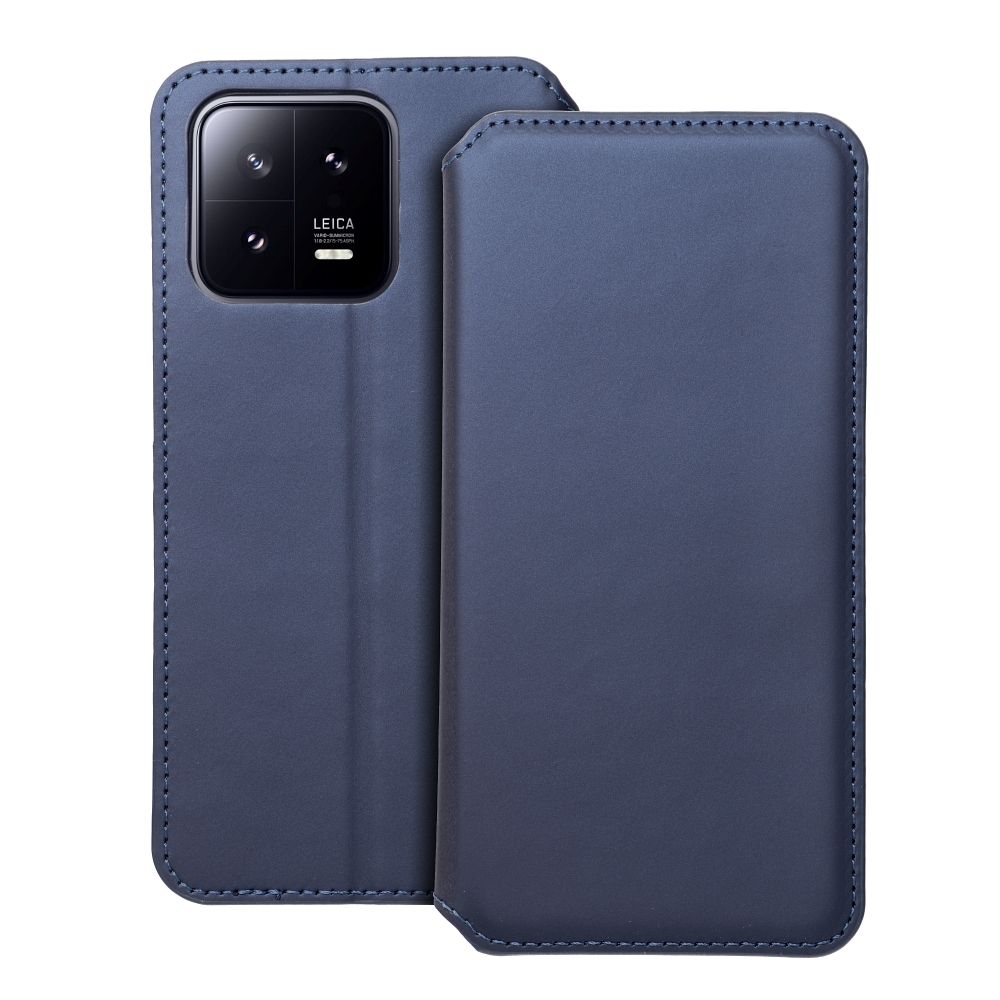 Flipové pouzdro Dual Pocket pro Samsung Galaxy A14 4G / A14 5G, tmavě modrá