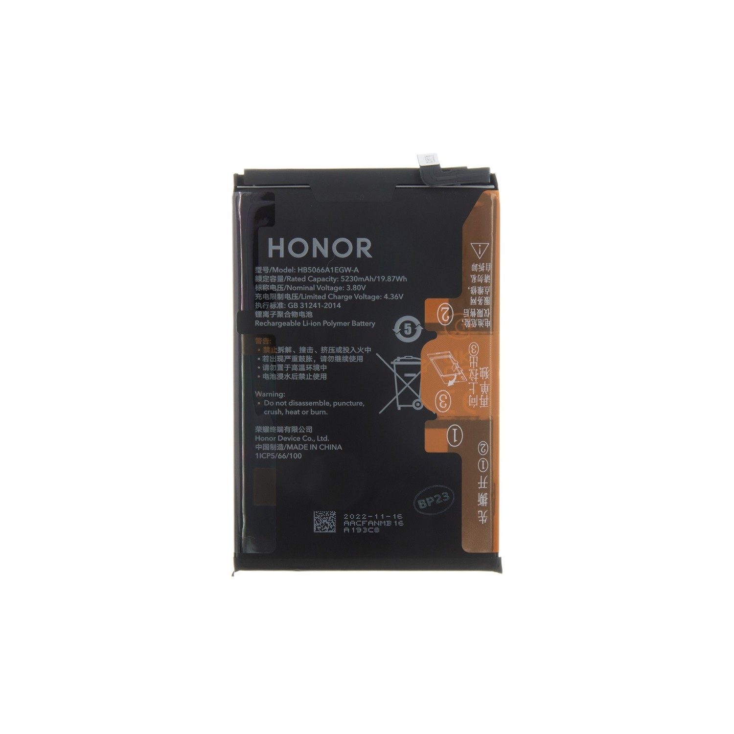 Levně Baterie Honor HB5066A1EGW 5230mAh Li-Pol (Service Pack)