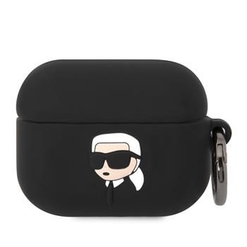 Silikonové pouzdro Karl Lagerfeld 3D Logo NFT Karl pro Airpods Pro, black