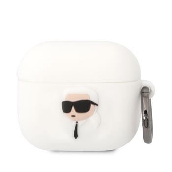 Silikonové pouzdro Karl Lagerfeld 3D Logo NFT Karl pro Airpods 3, white