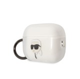 Karl Lagerfeld 3D Logo NFT Karl Head TPU Pouzdro pro Airpods Pro 2 White