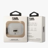 Karl Lagerfeld 3D Logo NFT Karl Head TPU Pouzdro pro Airpods Pro 2 White