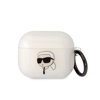 Silikonové pouzdro Karl Lagerfeld 3D Logo NFT Karl Head pro Airpods Pro, white