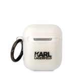 Karl Lagerfeld 3D Logo NFT Karl Head TPU Pouzdro pro Airpods 1/2 White