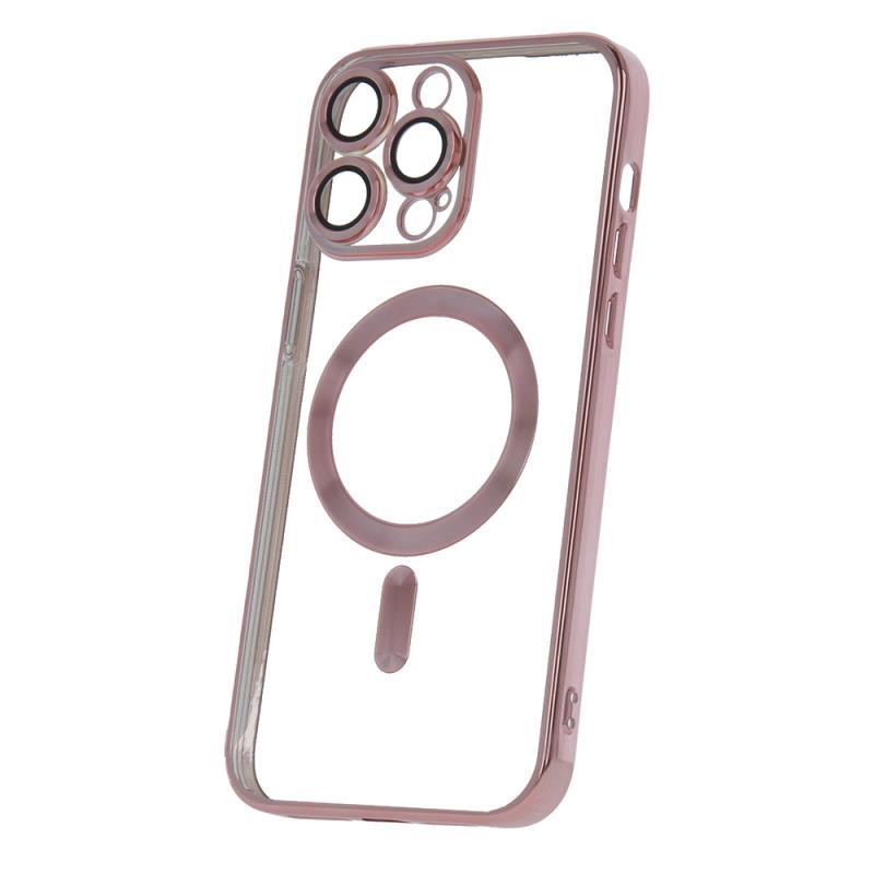 Silikonové TPU pouzdro Mag Color Chrome pro Apple iPhone 14 Pro Max, růžovo zlatá