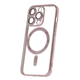 Silikonové TPU pouzdro Mag Color Chrome pro Apple iPhone 14 Pro, růžovo zlatá