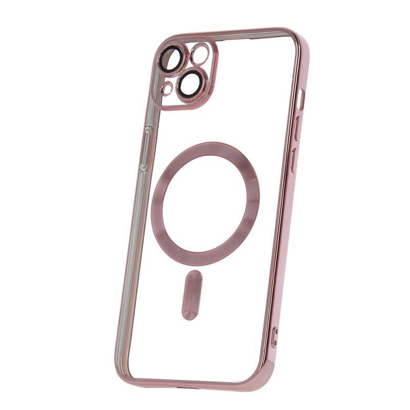 Silikonové TPU pouzdro Mag Color Chrome pro Apple iPhone 14 Plus, růžovo zlatá