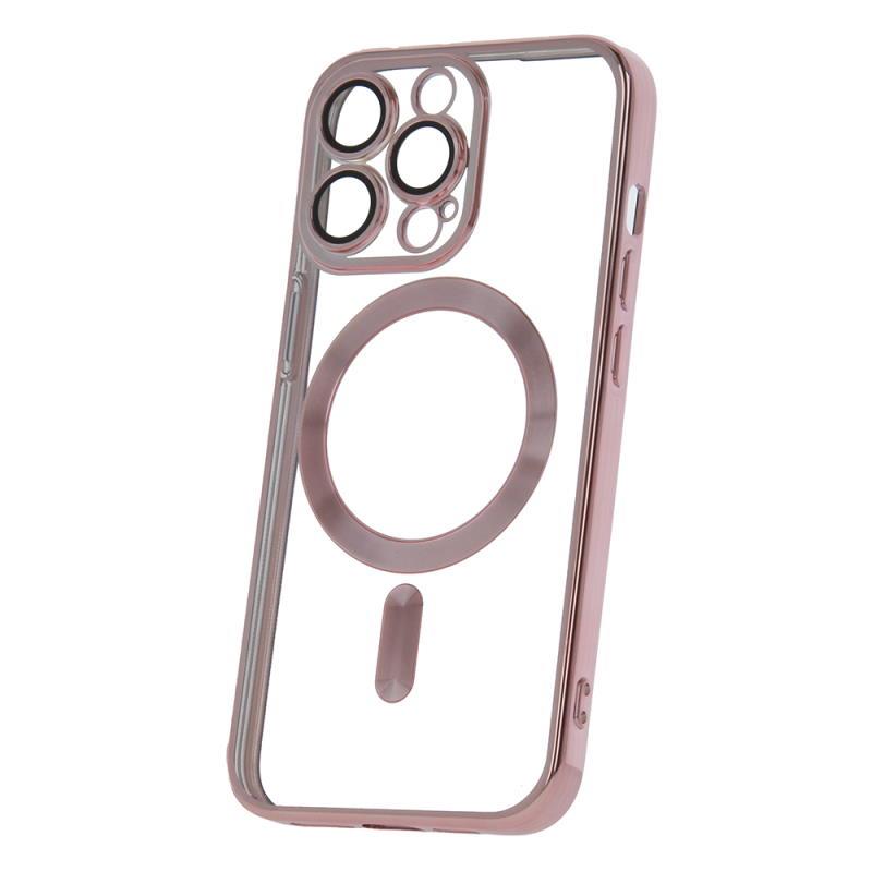 Silikonové TPU pouzdro Mag Color Chrome pro Apple iPhone 13 Pro, růžovo zlatá