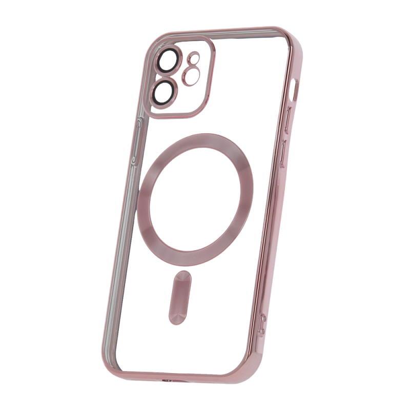 Silikonové TPU pouzdro Mag Color Chrome pro Apple iPhone 12 Pro, růžovo zlatá