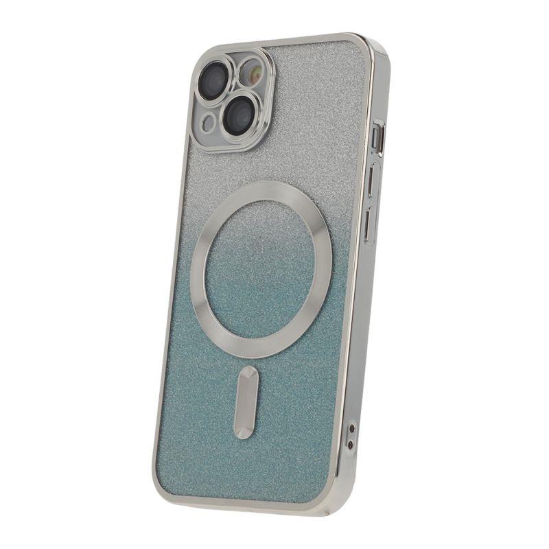 Silikonové TPU pouzdro Mag Glitter Chrome pro Apple iPhone 14 Plus, stříbrná