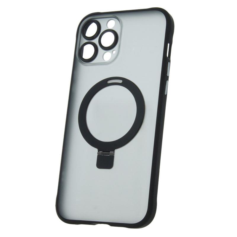 Silikonové TPU pouzdro Mag Ring pro Apple iPhone 13 Pro Max, černá