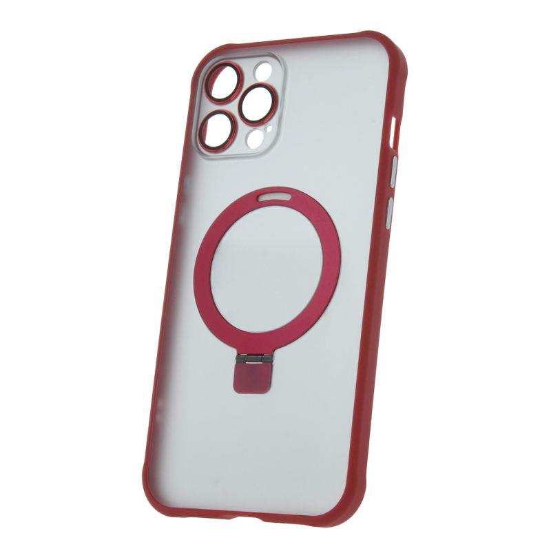 Silikonové TPU pouzdro Mag Ring pro Apple iPhone 12 Pro Max, červená