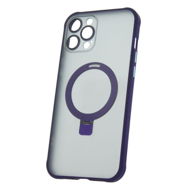 Silikonové TPU pouzdro Mag Ring pro Apple iPhone 12 Pro Max, fialová