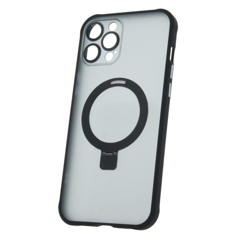 Silikonové TPU pouzdro Mag Ring pro Apple iPhone 12 Pro Max, černá