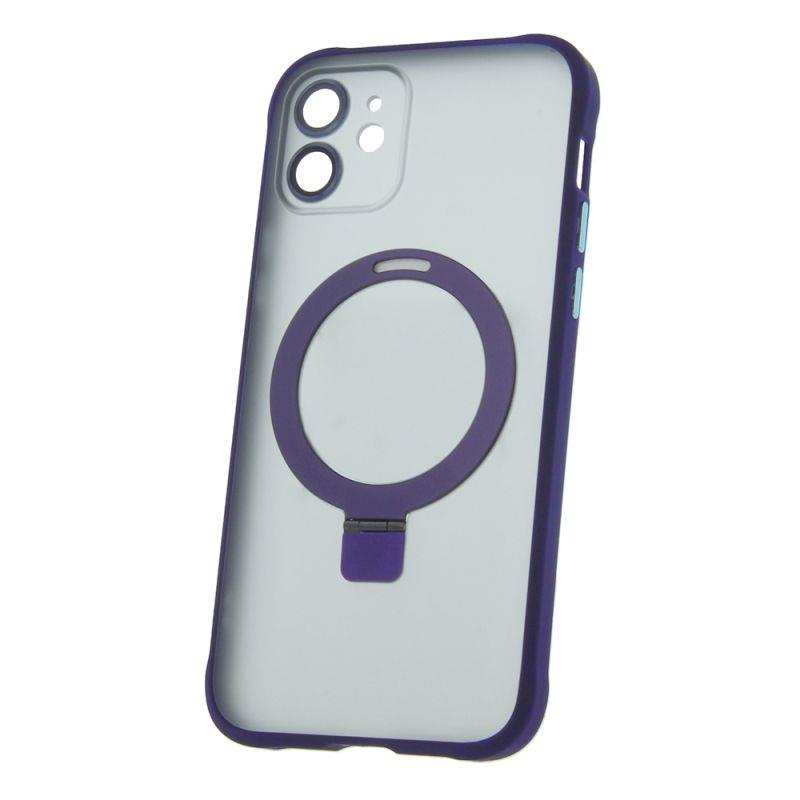 Silikonové TPU pouzdro Mag Ring pro Apple iPhone 12, fialová