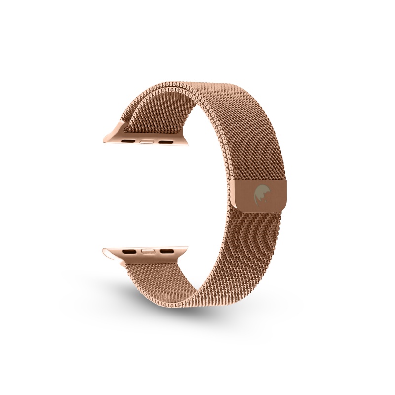 RhinoTech kovový řemínek milánský tah pro Apple Watch 42/44/45/49mm, růžovo-zlatá
