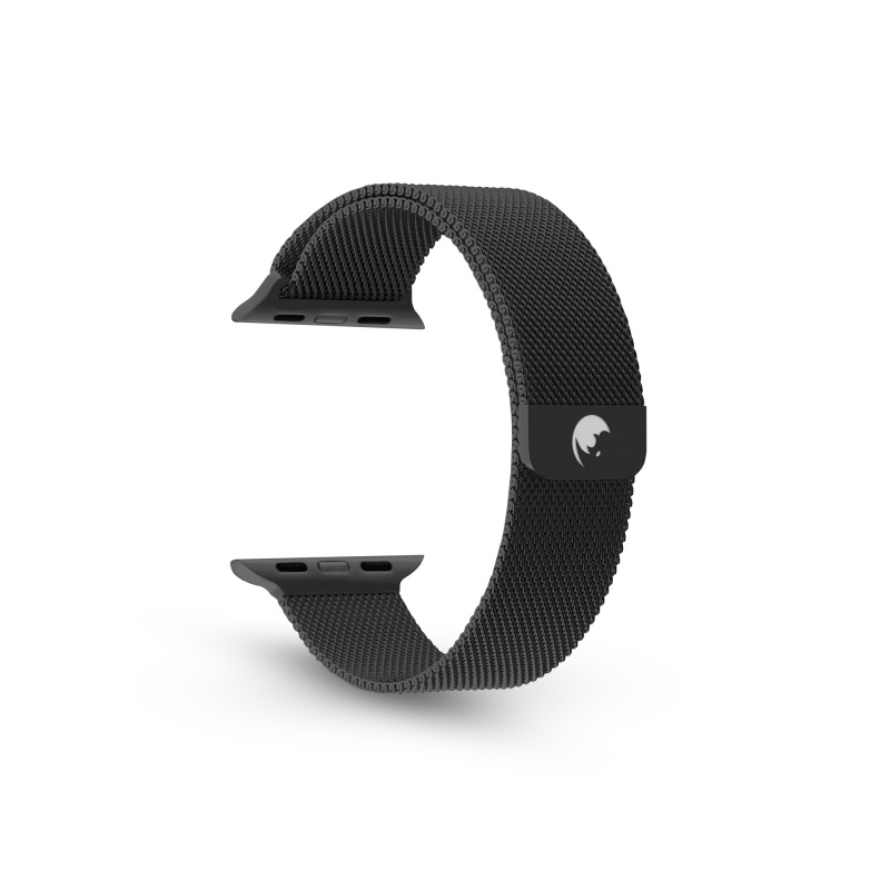 Levně RhinoTech kovový řemínek milánský tah pro Apple Watch 42/44/45/49mmm, černá