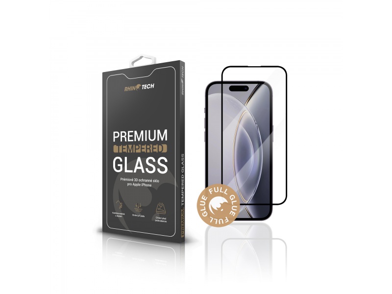 Levně RhinoTech tvrzené ochranné 3D sklo pro Apple iPhone 15 Pro Max