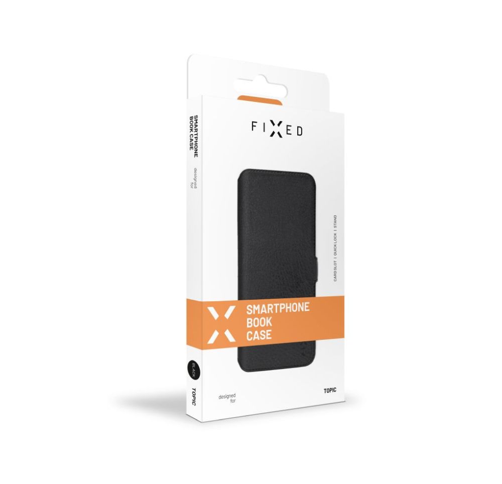 Tenké pouzdro typu kniha FIXED Topic pro ZTE Blade A73 5G, černé