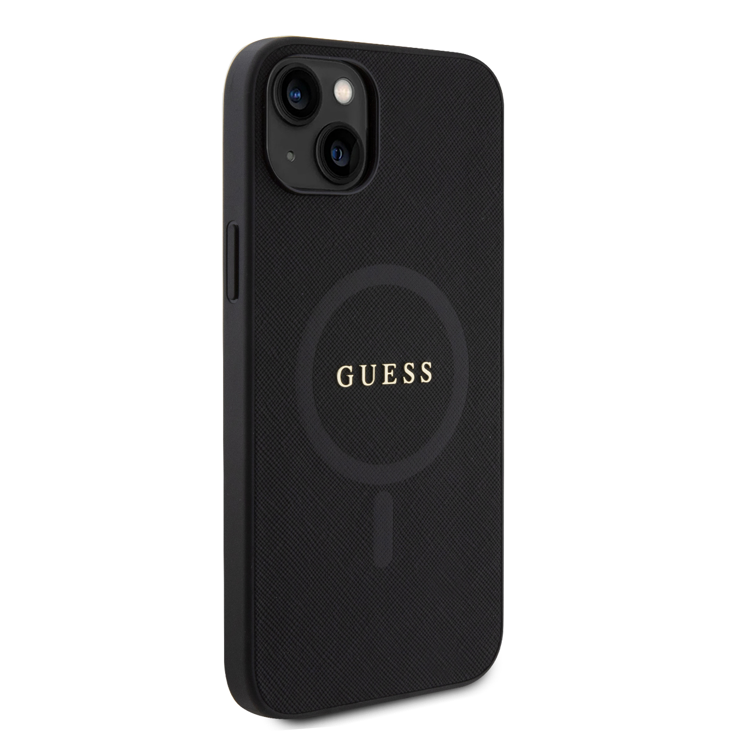Guess Saffiano MagSafe kryt iPhone 15 Plus, Black