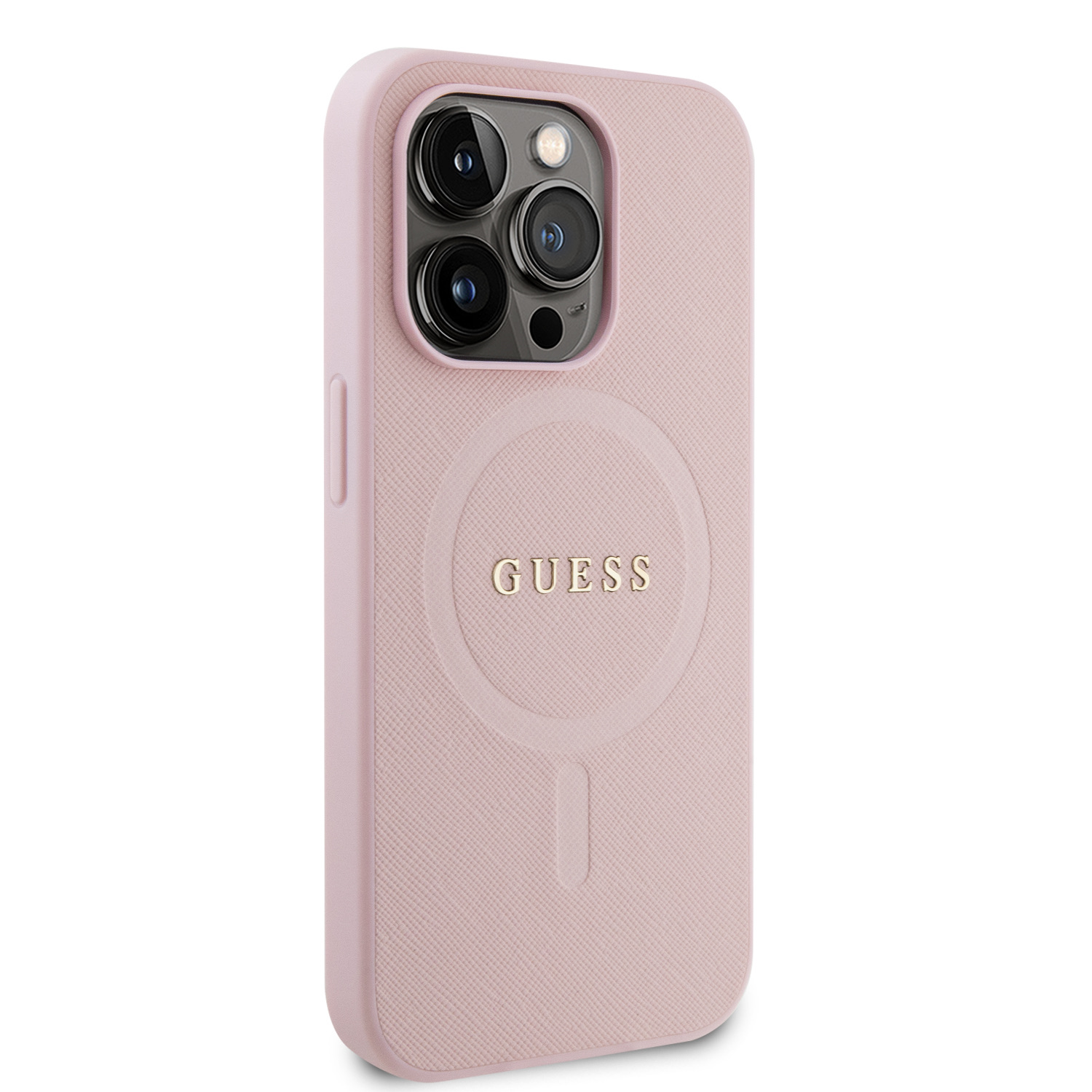 Ochranný kryt Guess Saffiano MagSafe pro Apple iPhone iPhone 15 Pro Max, růžová