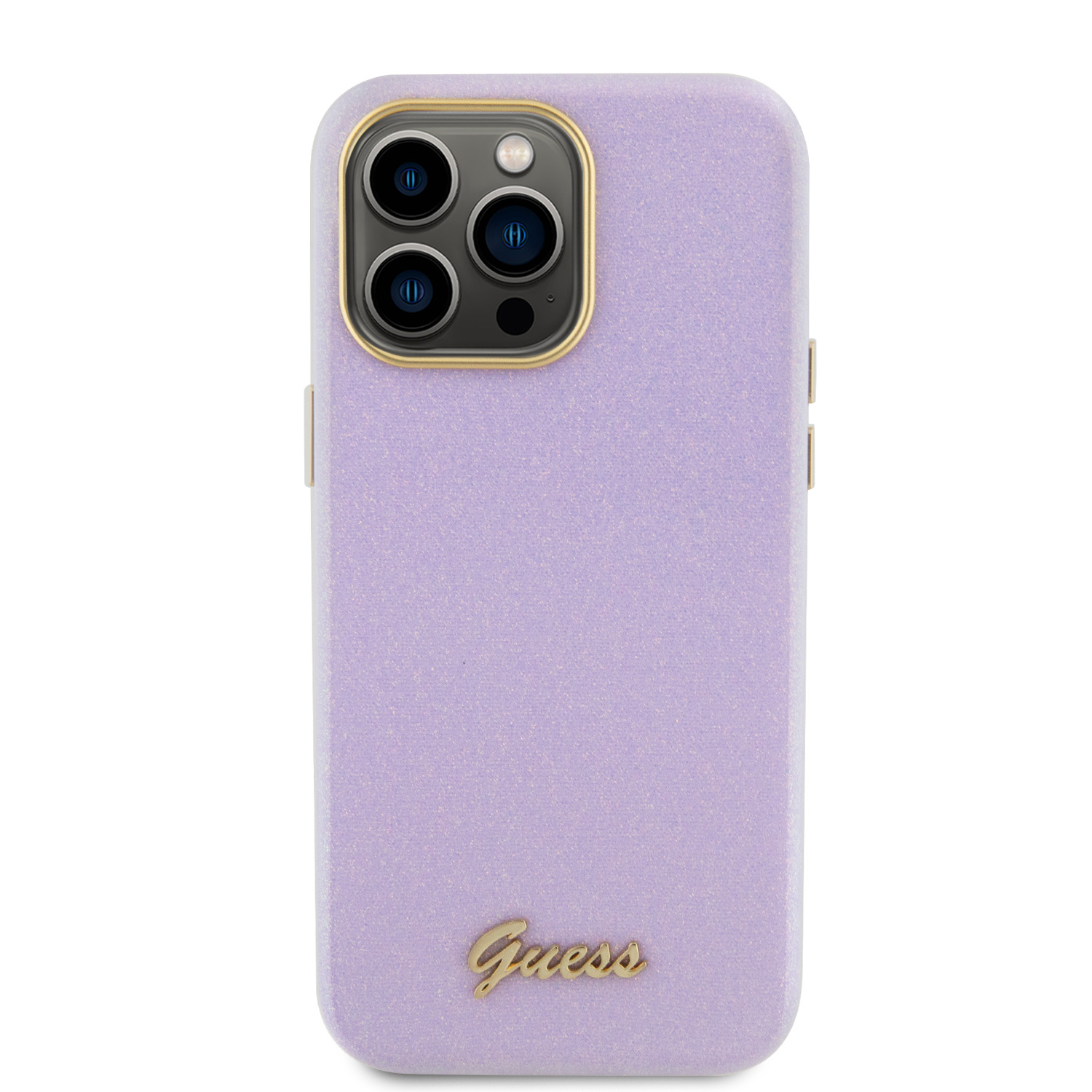 Levně Zadní kryt Guess PU Glitter Full Wrapped pro iPhone 15 Pro Max, lilac