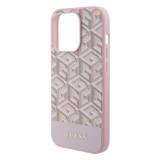 Guess PU G Cube MagSafe Zadní Kryt pro iPhone 15 Pro Pink