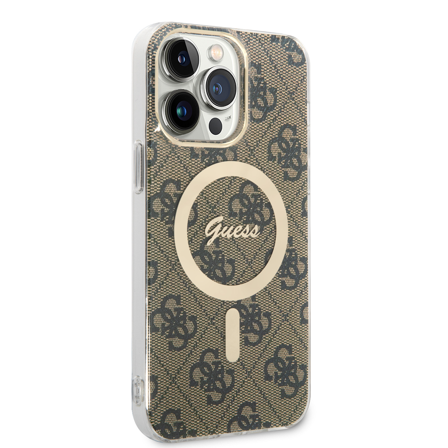 Guess IML 4G MagSafe Zadní Kryt pro iPhone 15 Pro Max Brown