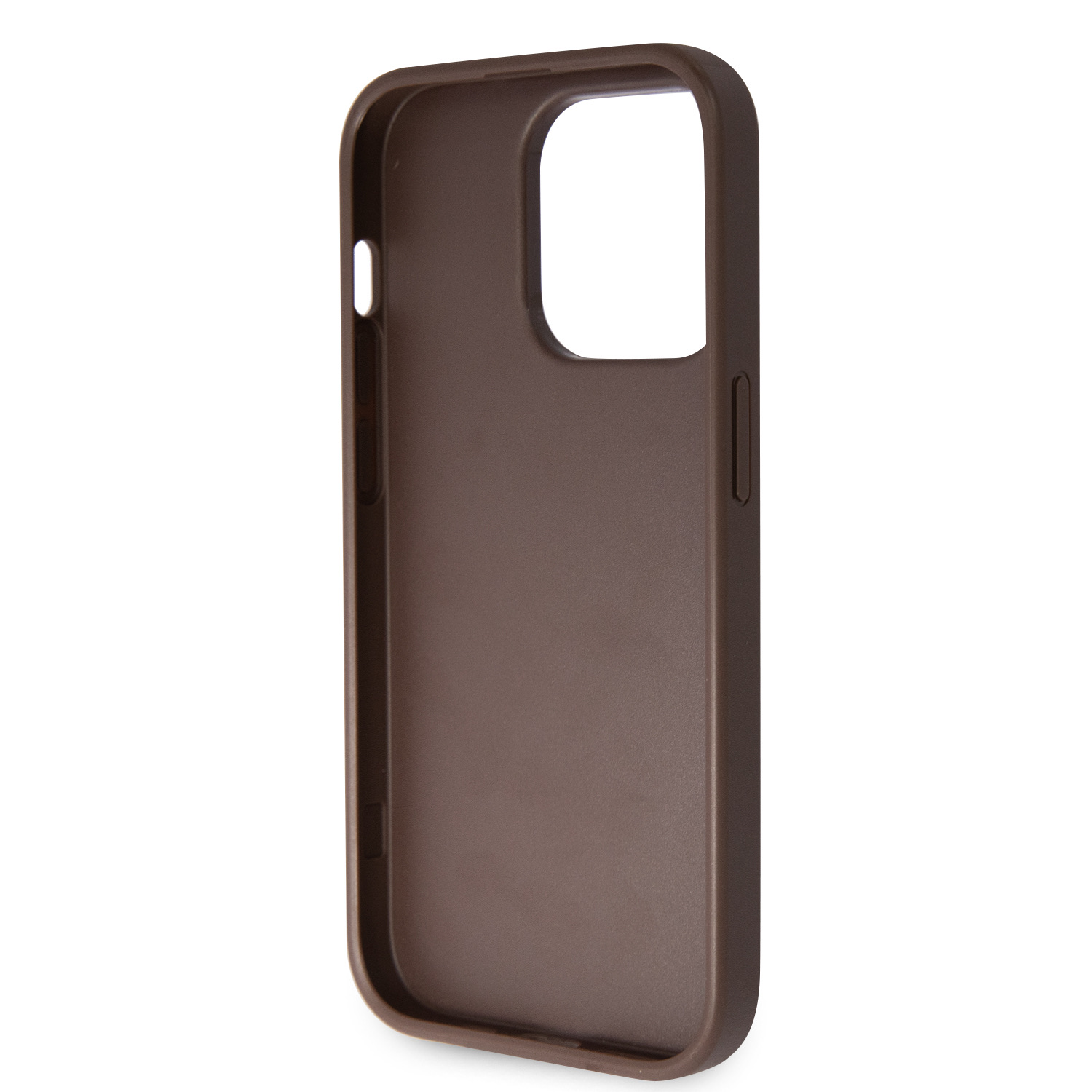 Guess PU 4G Strass Triangle Metal Logo Zadní Kryt + Crossbody Popruh pro iPhone 15 Pro Brown