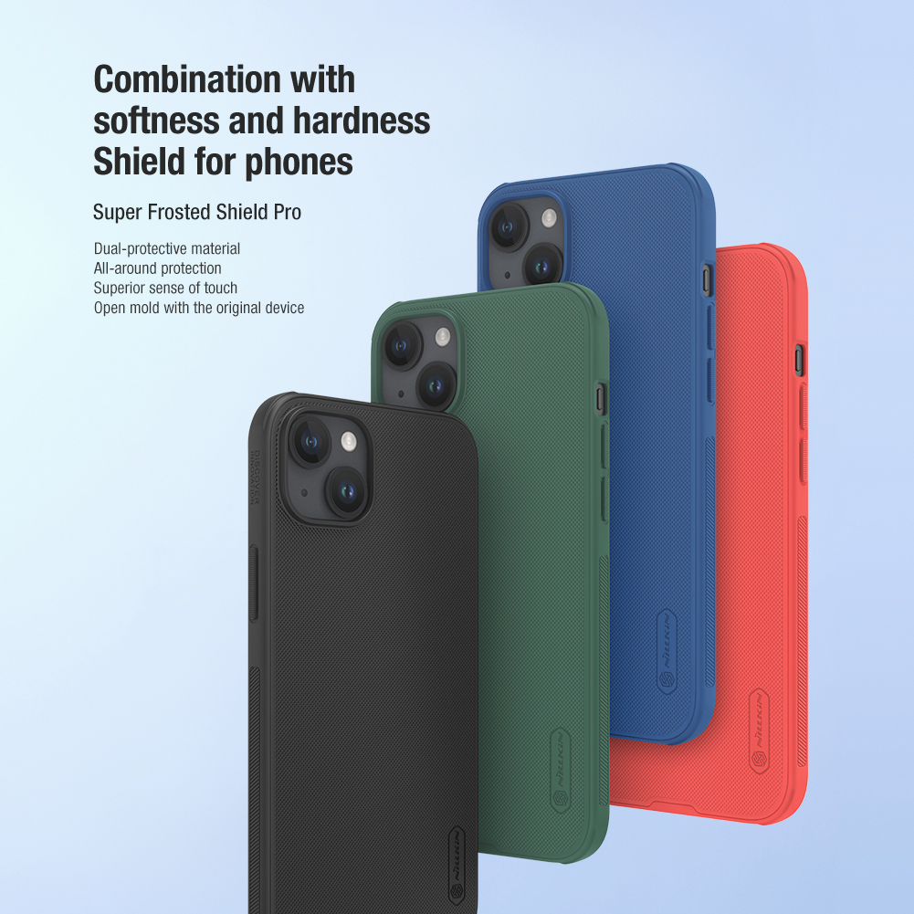 Nillkin Super Frosted PRO Zadní Kryt pro Apple iPhone 15 Plus Blue (Without Logo Cutout)