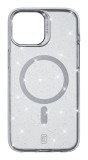 Třpytivý zadní kryt Cellularline Sparkle Mag s podporou Magsafe pro Apple iPhone 15, transparentní