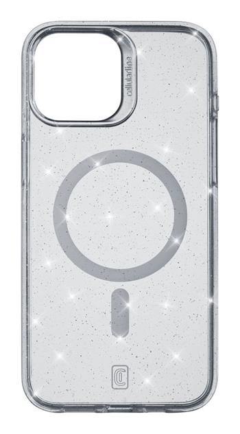 Třpytivý zadní kryt Cellularline Sparkle Mag s podporou Magsafe pro Apple iPhone 15 Pro, transparentní
