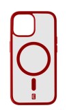 Zadní kryt Cellularline Pop Mag s podporou Magsafe pro Apple iPhone 15 Pro, transparentní / červená
