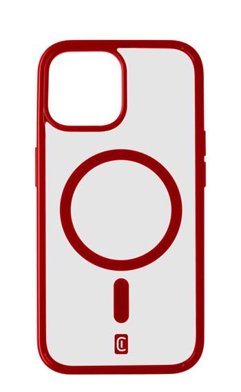 Zadní kryt Cellularline Pop Mag s podporou Magsafe pro Apple iPhone 15 Pro, transparentní / červená