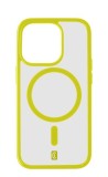 Zadní kryt Cellularline Pop Mag s podporou Magsafe pro Apple iPhone 15 Pro, transparentní / limetková