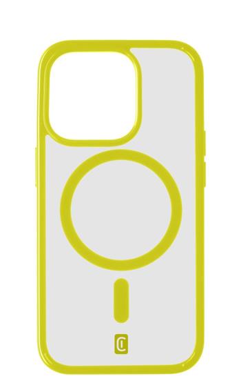 Zadní kryt Cellularline Pop Mag s podporou Magsafe pro Apple iPhone 15 Pro, transparentní / limetková