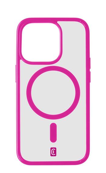 Zadní kryt Cellularline Pop Mag s podporou Magsafe pro Apple iPhone 15 Pro, transparentní / růžová