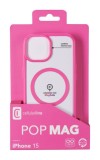 Zadní kryt Cellularline Pop Mag s podporou Magsafe pro Apple iPhone 15, čirý / růžový