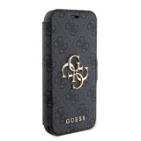 Guess PU 4G Metal Logo Book Pouzdro pro iPhone 15 Grey